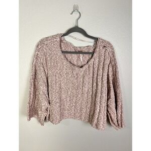 Free People Good Day Pullover Size Small - Pink OB1260358 Cropped Style FLAWED